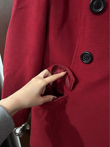36 Beden bordo Renk Kaşe kaban
