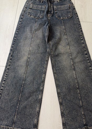 Mango Yuksek Bel Genis Paca Denim Jean