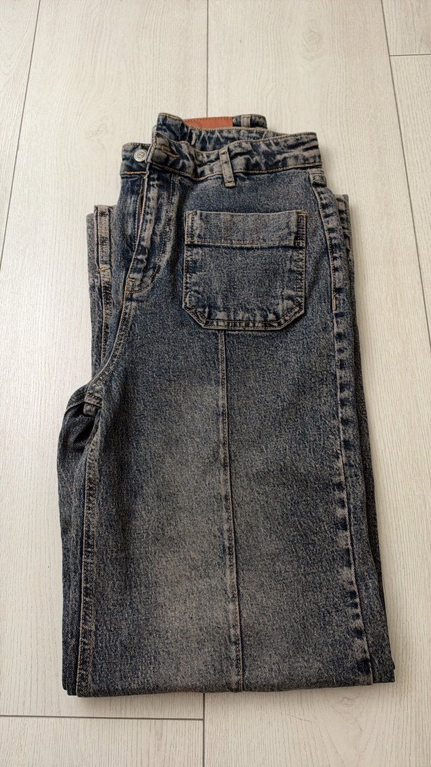 Yüksek Bel Geniş Paça Denim Jean — görsel 3/4