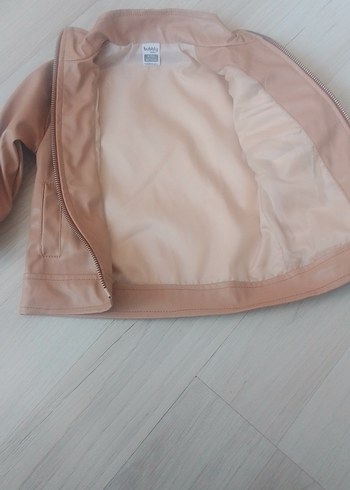 Bej Kadın Deri Ceket Fermuarlı - Görsel 3