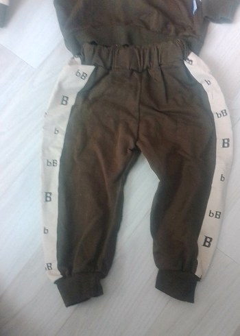 Düğmeli Kahverengi Erkek Çocuk Eşofman Takımı - Görsel 3