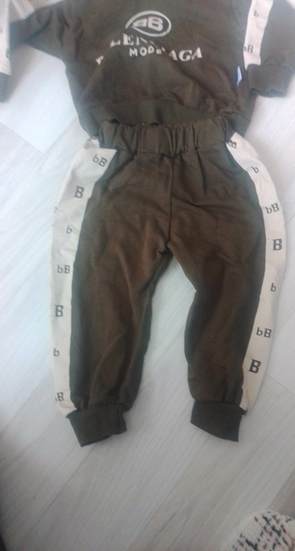 Düğmeli Kahverengi Erkek Çocuk Eşofman Takımı - Görsel 3