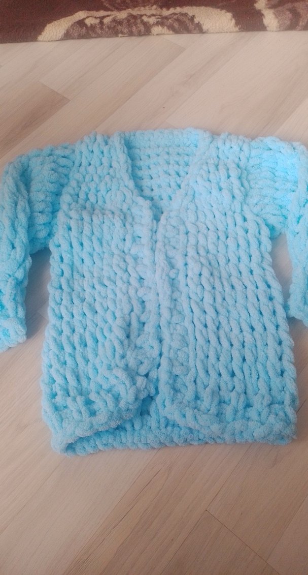 Kız Çocuk Mavi Triko Hırka - Görsel 2