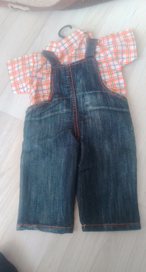 Renkli Baskılı Erkek Kot Tulum - Görsel 2