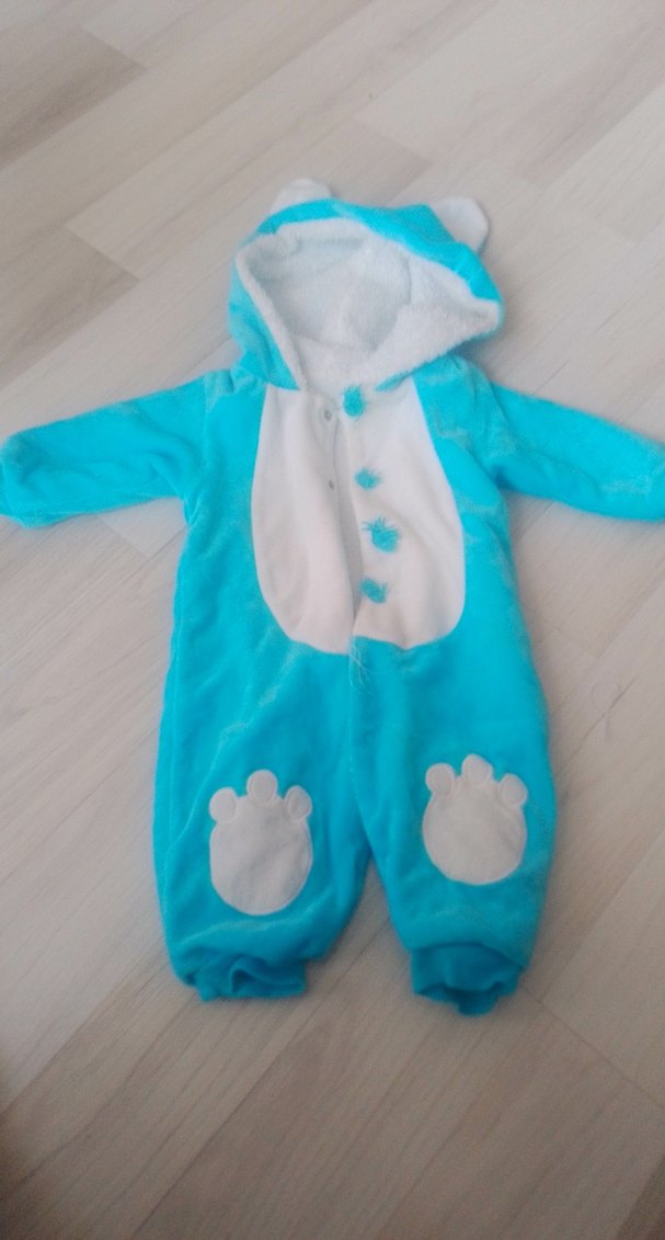 Turkuaz Erkek Bebek Polar Tulumu - Görsel 2