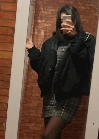 Ekoseli Askılı Gri Salopet - Görsel 2