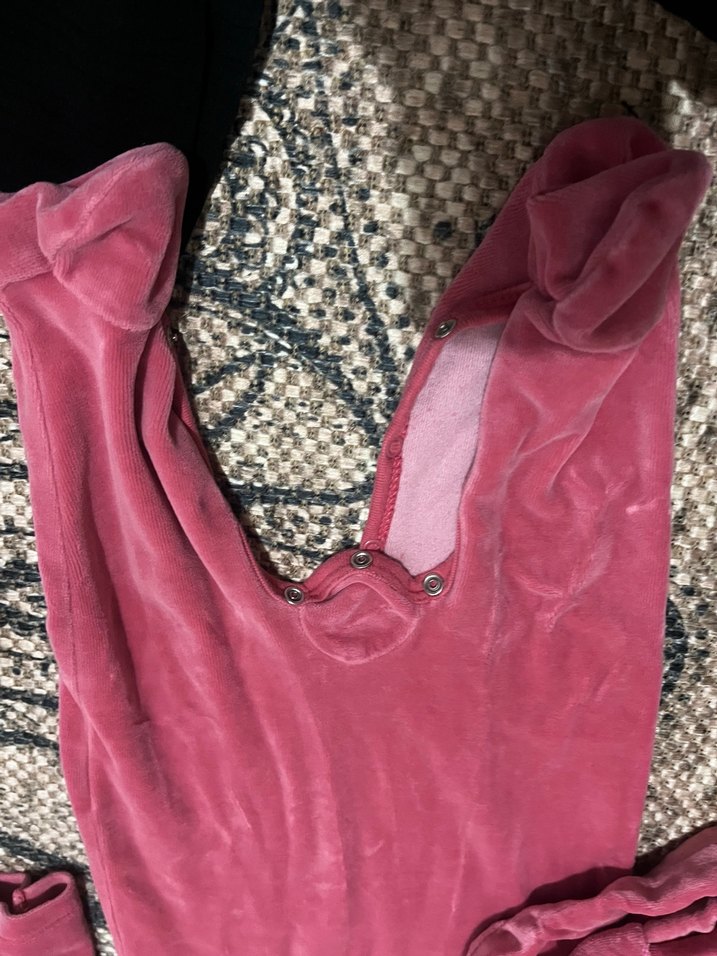 Pembe Bağlama Desenli Fermuarlı Bebek Kız Tulumu - Görsel 2