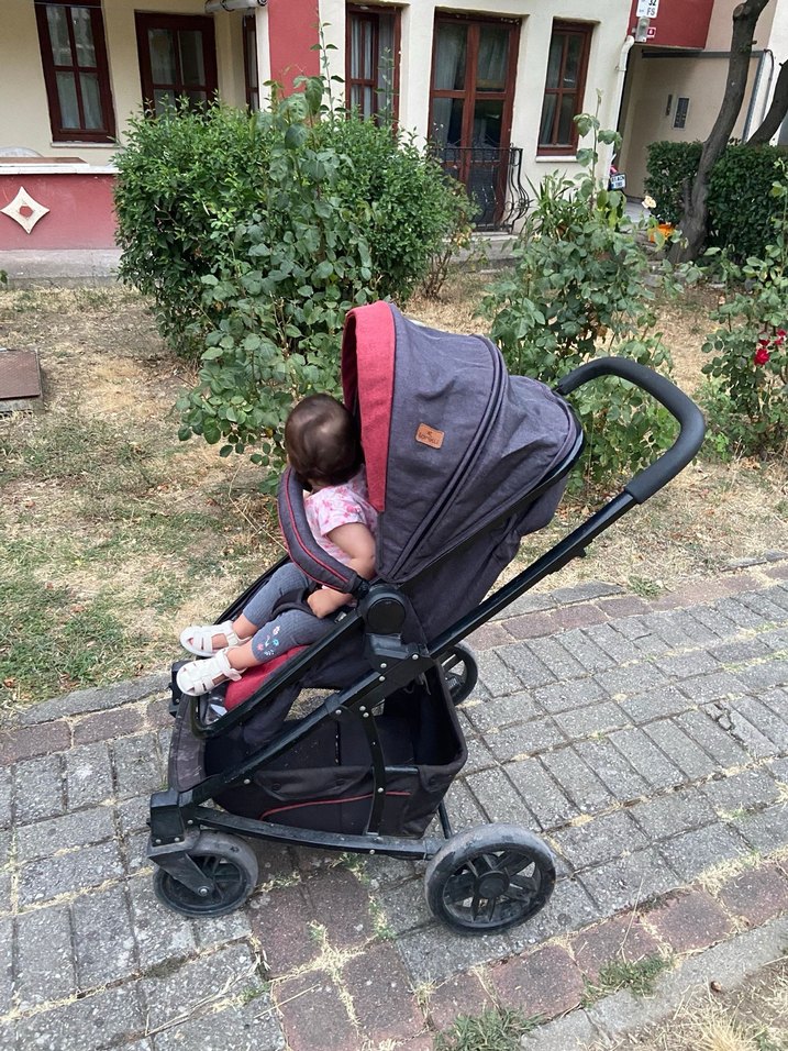 Koyu Pembe Bebek Arabası - Görsel 3