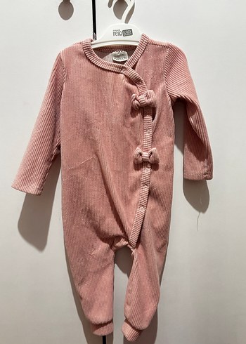 Düğmeli Pembe Bebek Kız Tulum - Görsel 3