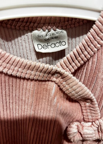 Düğmeli Pembe Bebek Kız Tulum - Görsel 2