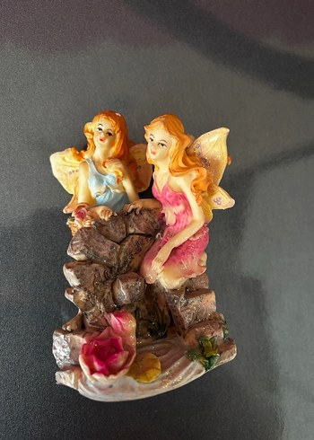 Renkli İki Peri Figürlü Dekoratif Biblo - Görsel 2