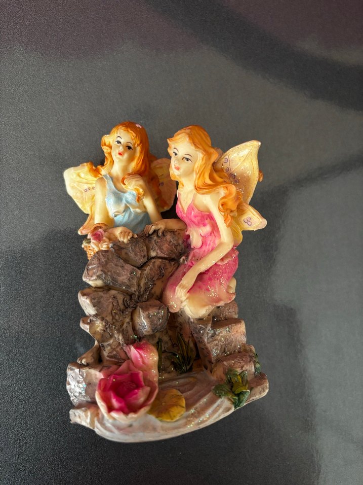 Renkli İki Peri Figürlü Dekoratif Biblo - Görsel 2