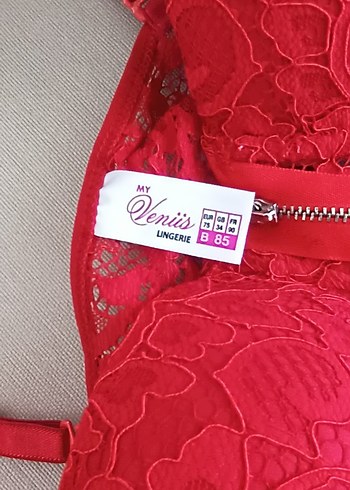 Kırmızı Dantelli Mini Büstiyer ve Külot Takımı - Görsel 5