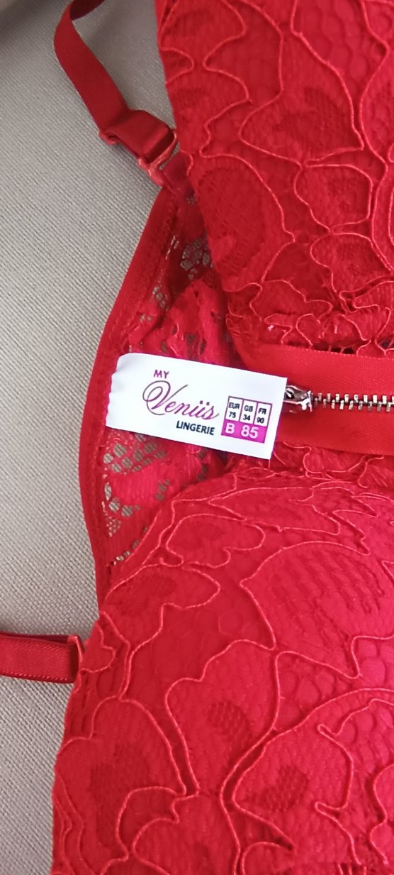 Kırmızı Dantelli Mini Büstiyer ve Külot Takımı - Görsel 5