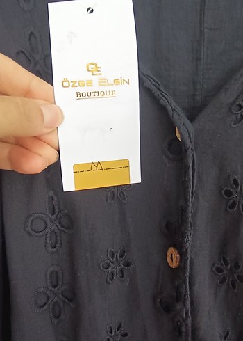 Bohem Siyah Düğmeli Uzun Elbise - Görsel 7