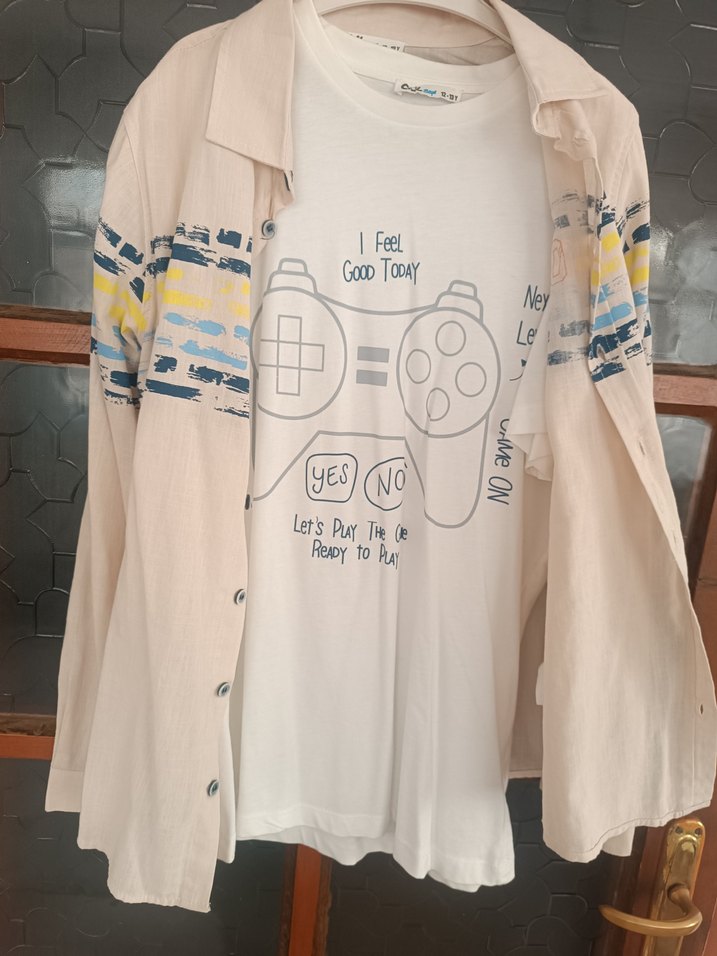 Bej Desenli Uzun Kollu Gömlek - Görsel 3