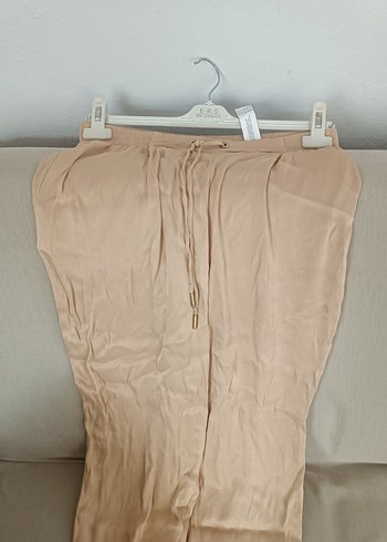 Kadın Bej Salaş Saten Pantolon - Görsel 6