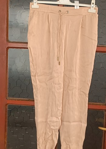 Kadın Bej Salaş Saten Pantolon - Görsel 3