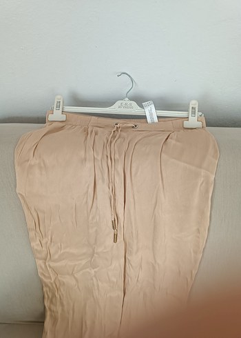 Kadın Bej Salaş Saten Pantolon - Görsel 5