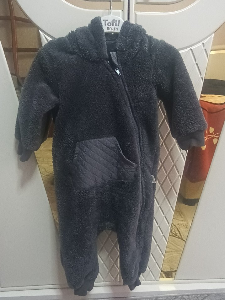 Gri Kürklü Bebek Tulumu - Görsel 2