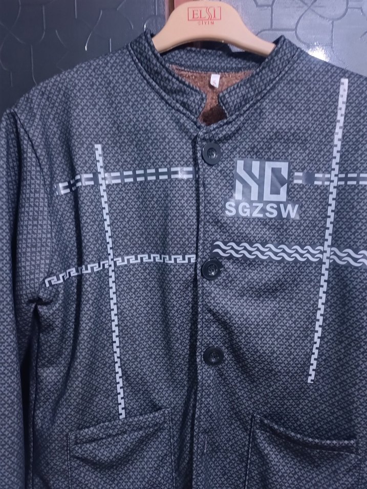 Düğmeli Gri Erkek Street Wear Sweatshirt - Görsel 2