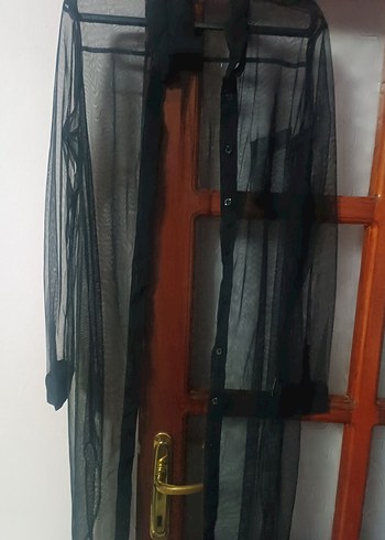 Uzun Siyah Transparan Kadın Elbise - Görsel 2