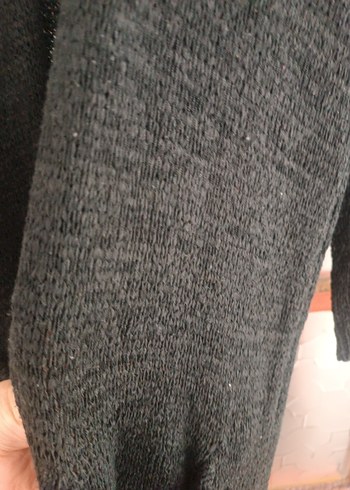 Gri Uzun Örgü Kadın Hırka - Görsel 4