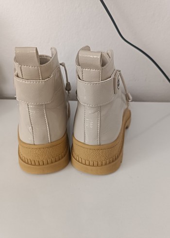 Bej Bağcıklı Kadın Günlük Dolgu Topuk Bot - Görsel 6