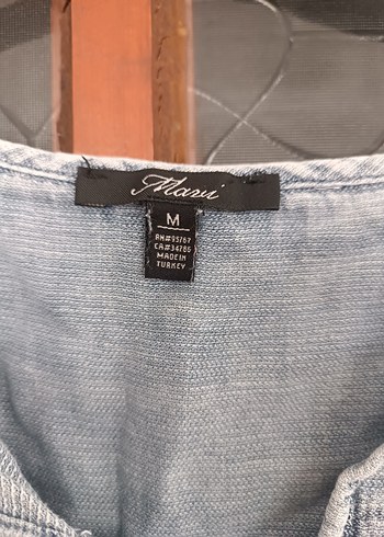 Gri Keten V Yaka Salaş Kadın Gömlek - Görsel 4