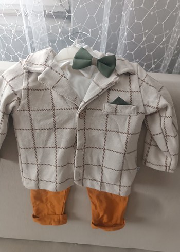 Uzun Kollu Düğmeli Bebek Erkek Takım - Görsel 2