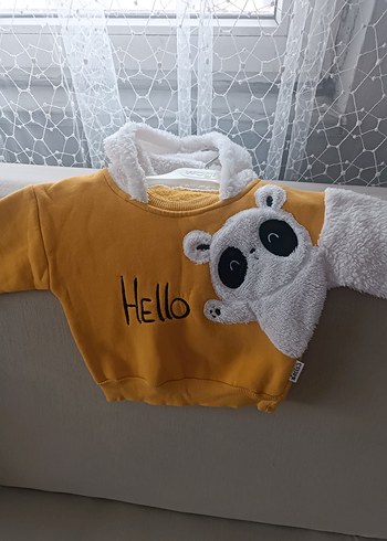 Sarı Kapüşonlu Bebek Erkek Kışlık Takım - Görsel 4