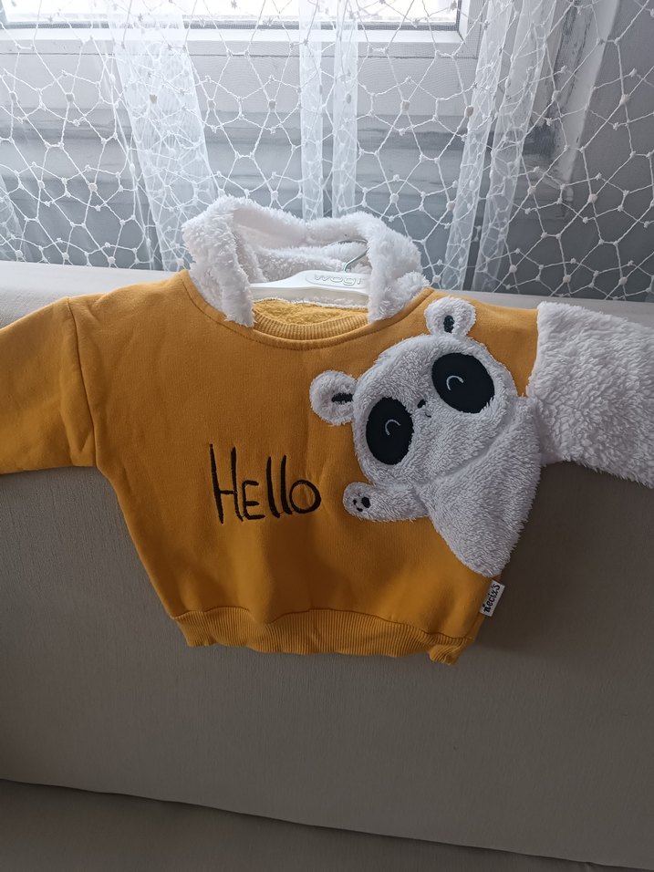 Sarı Kapüşonlu Bebek Erkek Kışlık Takım - Görsel 4