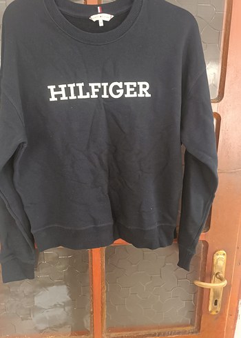 TOMMY HILFIGER Siyah HILFIGER Baskılı Bayan Sweatshirt - Görsel 2