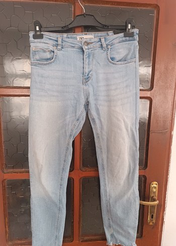 Gri Mavi Midi Denim Kot Pantolon - Görsel 2