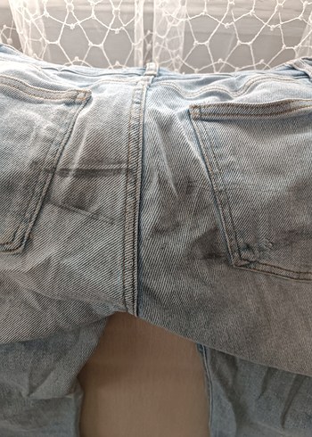 Gri Mavi Midi Denim Kot Pantolon - Görsel 7