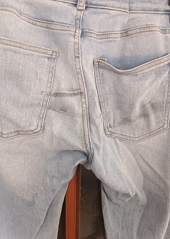 Gri Mavi Midi Denim Kot Pantolon - Görsel 6