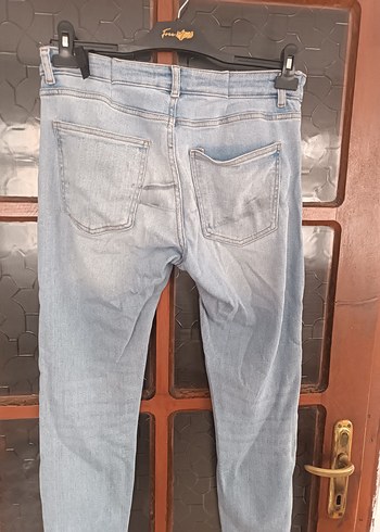 Gri Mavi Midi Denim Kot Pantolon - Görsel 5