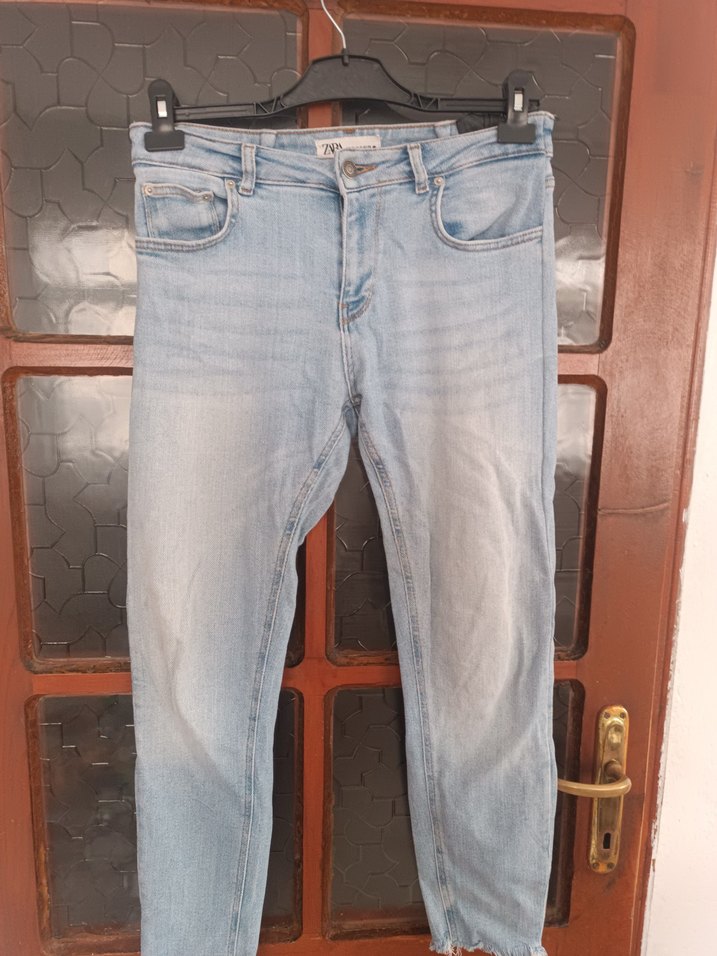 Gri Mavi Midi Denim Kot Pantolon - Görsel 2