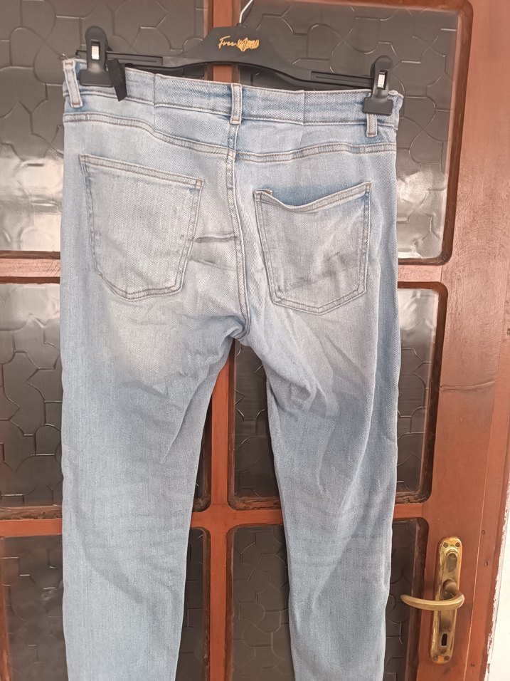 Gri Mavi Midi Denim Kot Pantolon - Görsel 5