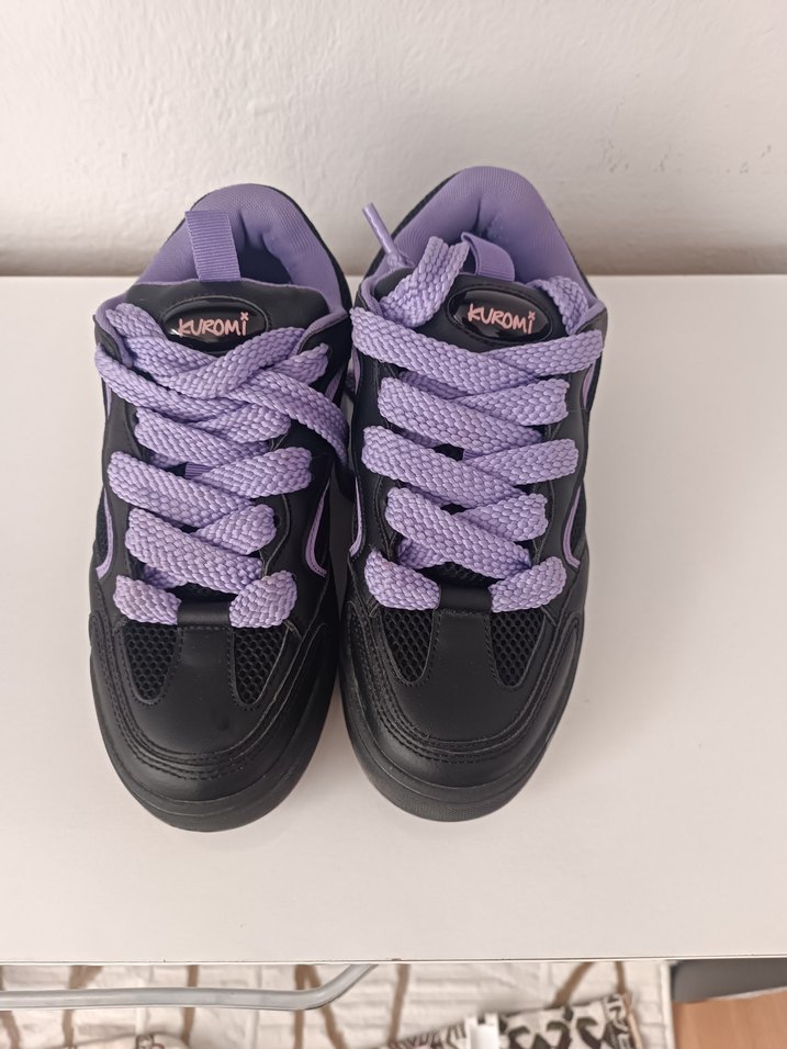 Mor Bağcıklı Platform Kuromi Kadın Spor Ayakkabı - Görsel 2