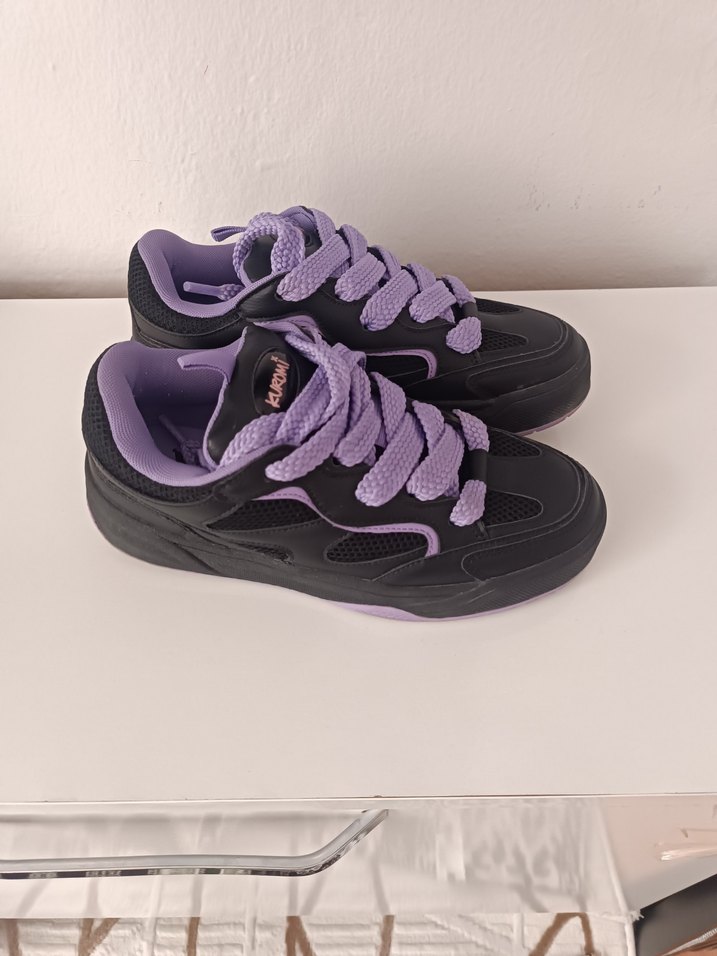 Mor Bağcıklı Platform Kuromi Kadın Spor Ayakkabı - Görsel 5
