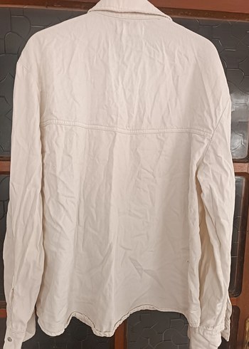 Düğmeli Beyaz Keten Kadın Gömlek - Görsel 5