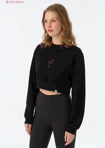 m Beden Siyah Mini Oversize Sweatshirt