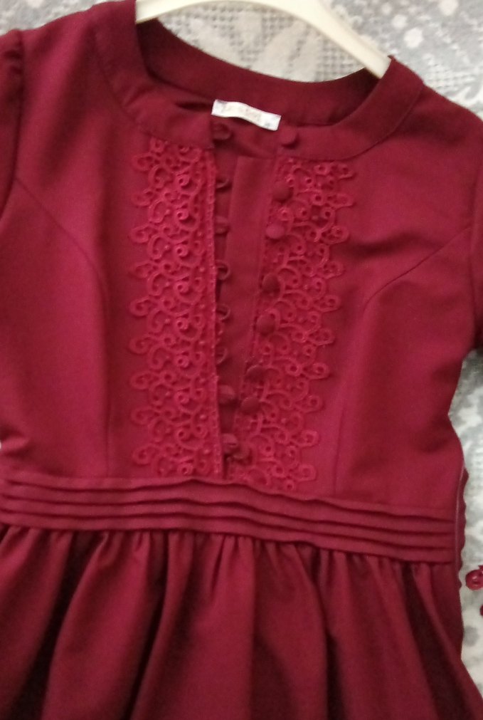 ~~Bordo Uzun Kollu Nakışlı Kadın Abiye 
#abiye #uzunabiye~~~~ - Görsel 3