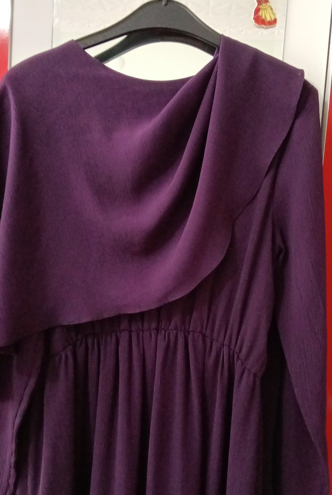 ~~Mor ~Uzun Kollu Salaş Elbise~~
#kadıngiyim
#elbise
#tülllü - Görsel 4