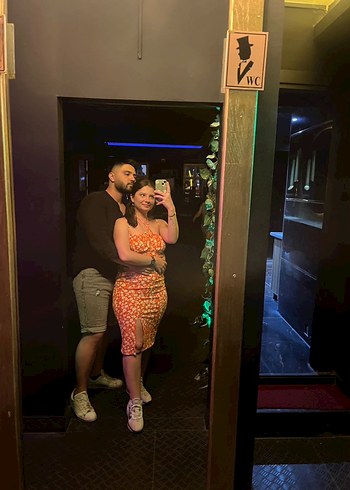 Turuncu Askılı Midi Bağlama Desenli Elbise - Görsel 5