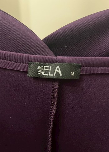 Mor Midi Boy, Yırtmaçlı Sade Abiye Elbise - Görsel 2