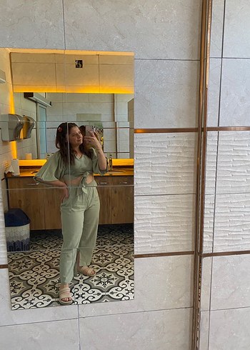 Kadın V Yaka Şeffaf Bağcıklı TAKIM - Görsel 2