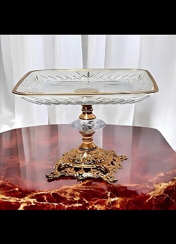 Beden Renk Metal Ayaklı Kare Servis Tatlı Tabağı 2 Adet Paşabahçe Timeless
