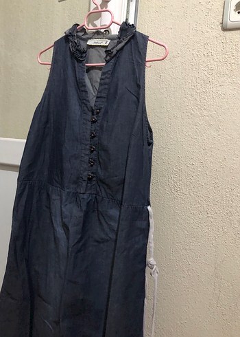 Uzun Lacivert Hamile Kot Elbise - Görsel 3